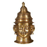 Etched Brass Deity Bust with Tiered Crown by Studio Vastu