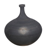 Etched Charcoal Clay Vase by Studio Vastu