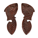 Fish-Motif Carved Wooden Monk Sandals by Studio Vastu