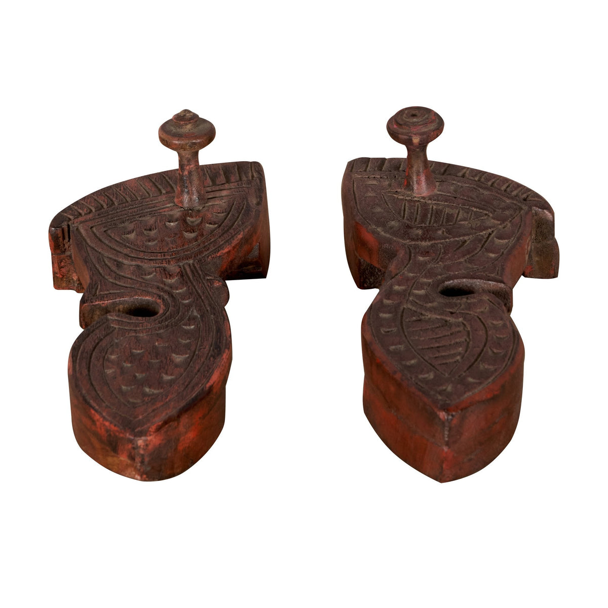 Fish-Motif Carved Wooden Monk Sandals by Studio Vastu