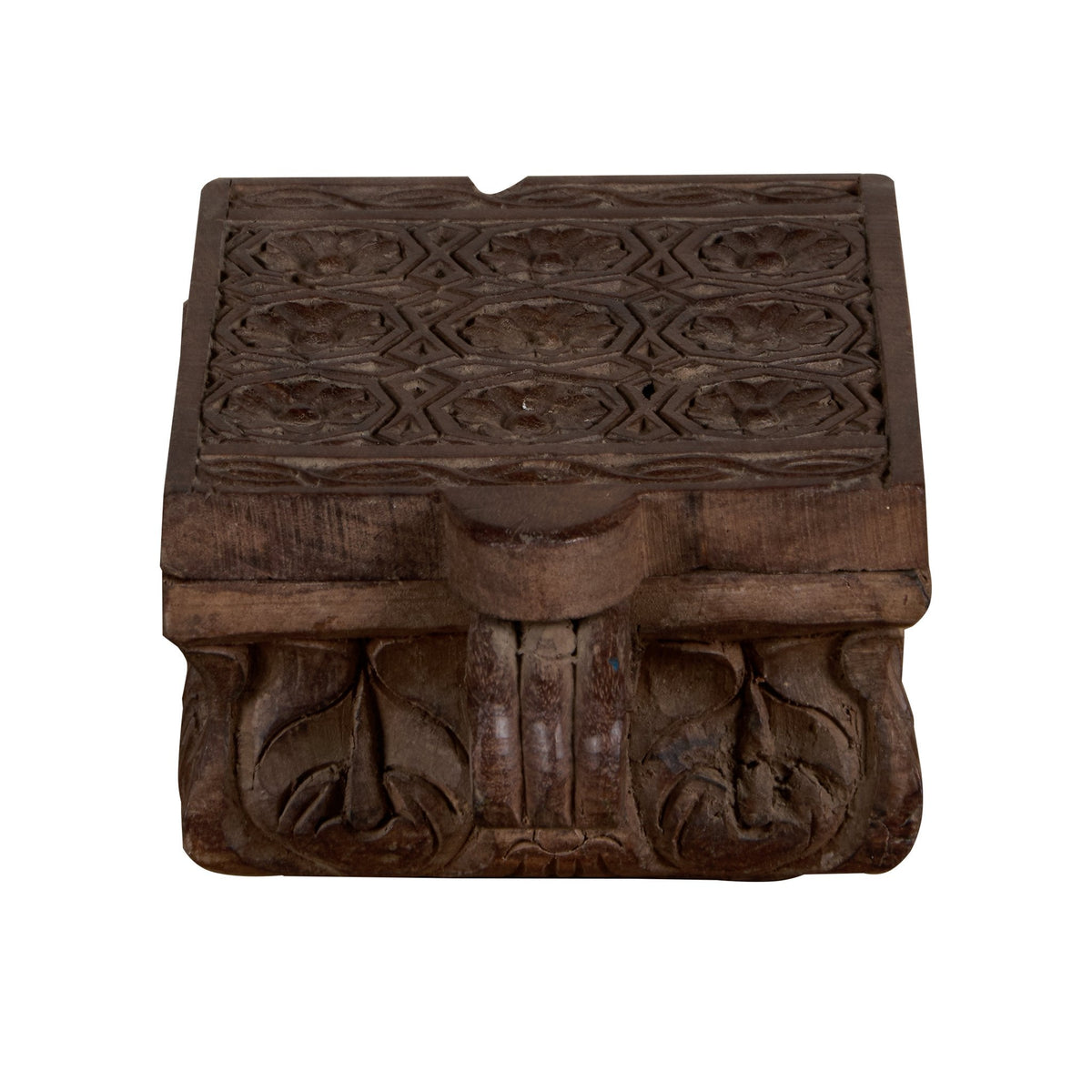 Floral Carved Wooden Spice Box by Studio Vastu
