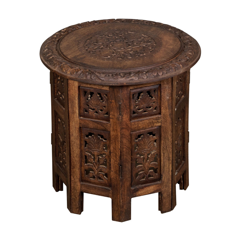 Floral Medallion Wood Bajot Table by Studio Vastu