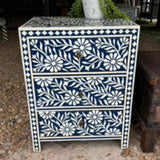 Floral Resin Inlay Three-Drawer Chest by Studio Vastu