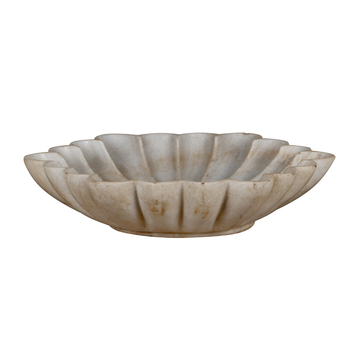 Fluted Marble Lotus Catchall Bowl by Studio Vastu