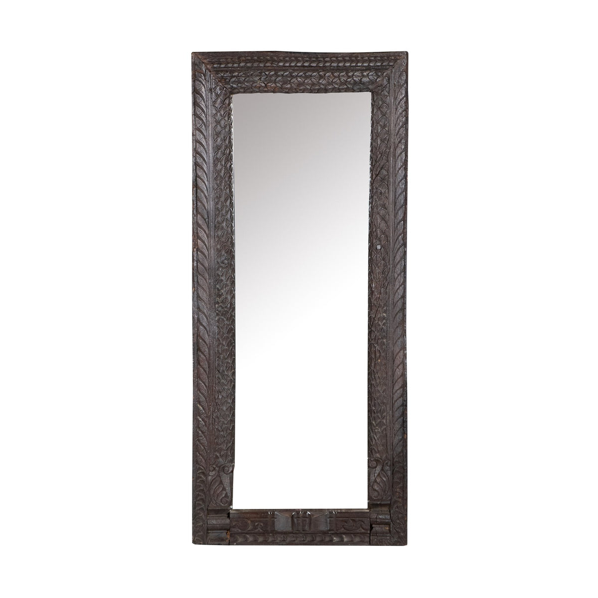 Foliate Teak Wood Wall Mirror by Studio Vastu