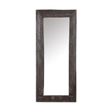 Foliate Teak Wood Wall Mirror by Studio Vastu