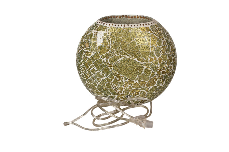 Golden Olive Mosaic Glass Orb Lamp by Studio Vastu