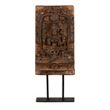 Hand-Carved Laxmi Wood Relief Panel by Studio Vastu