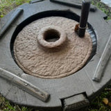 Hand-Carved Stone Grinder Table by Studio Vastu