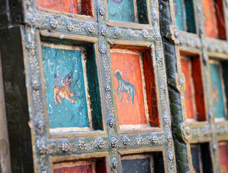 Hand-Painted Animal Motif Door Panels by Studio Vastu