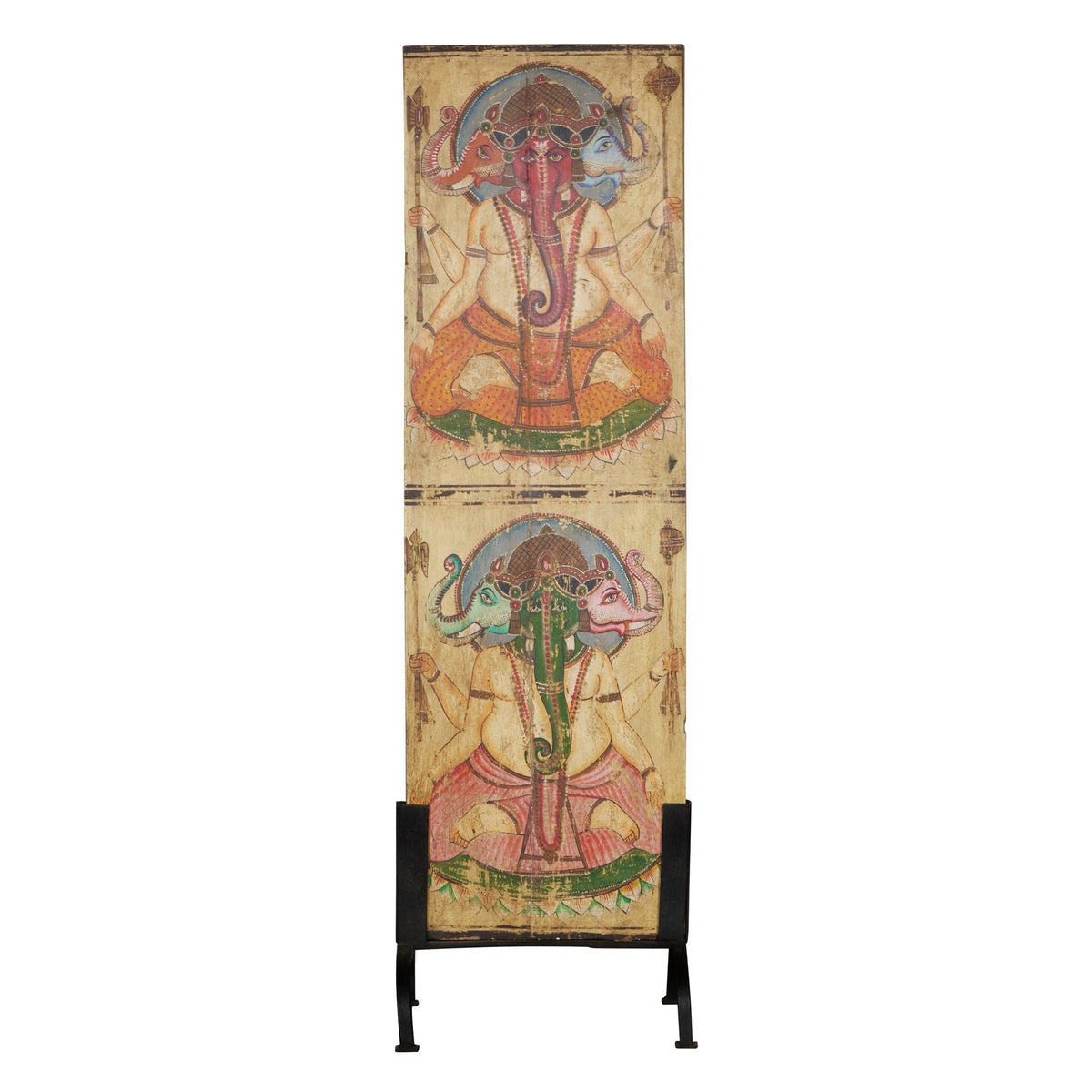 Hand-Painted Ganesha Wood Panel by Studio Vastu