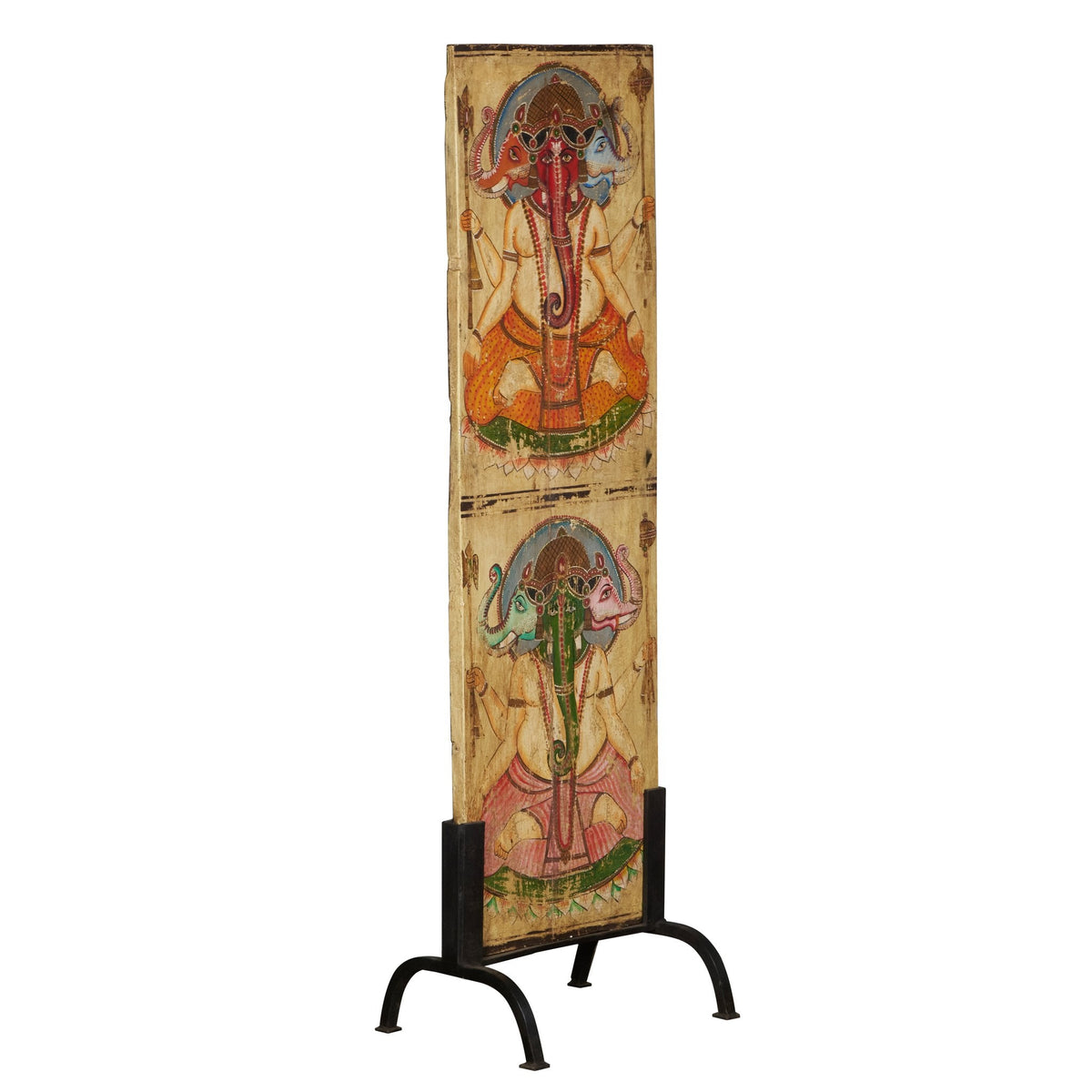 Hand-Painted Ganesha Wood Panel by Studio Vastu