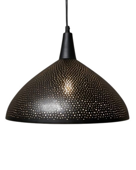Hand-Pierced Iron Dome Pendant Light by Studio Vastu