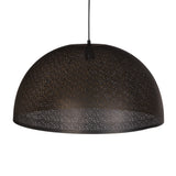 Hand-Punched Black Iron Dome Pendant by Studio Vastu