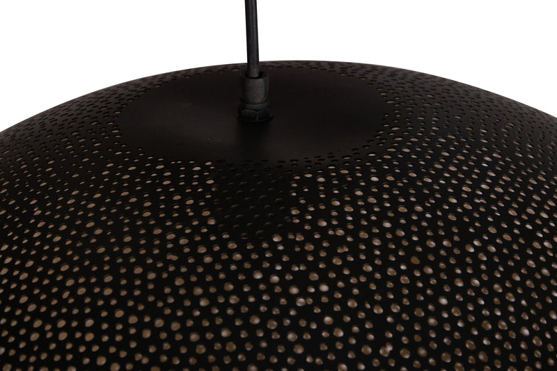 Hand-Punched Black Iron Dome Pendant by Studio Vastu