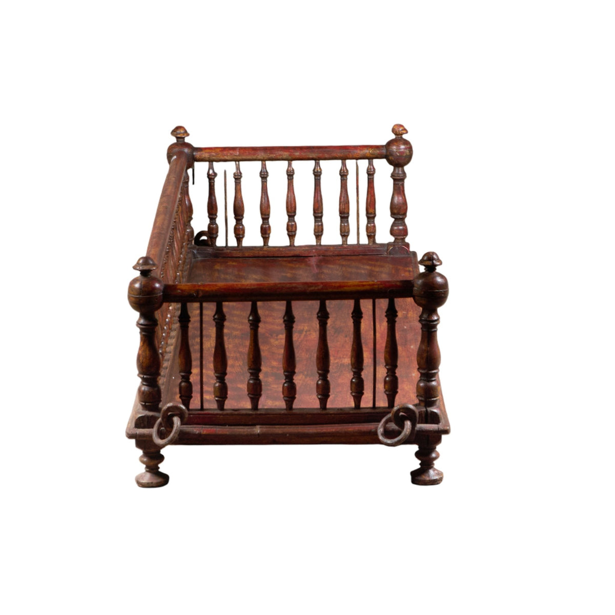 Hand-Turned Teak Indian Jhula Swing by Studio Vastu