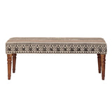 Handwoven Dhurrie Turned Wood Bench by Studio Vastu