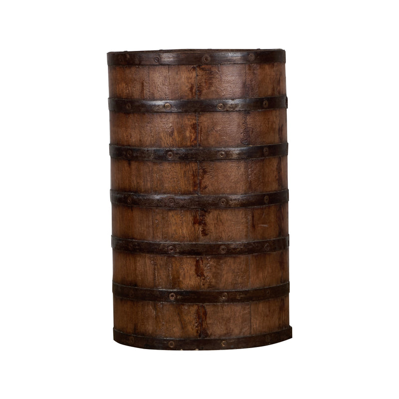 Iron-Bound Wooden Grain Vessel by Studio Vastu