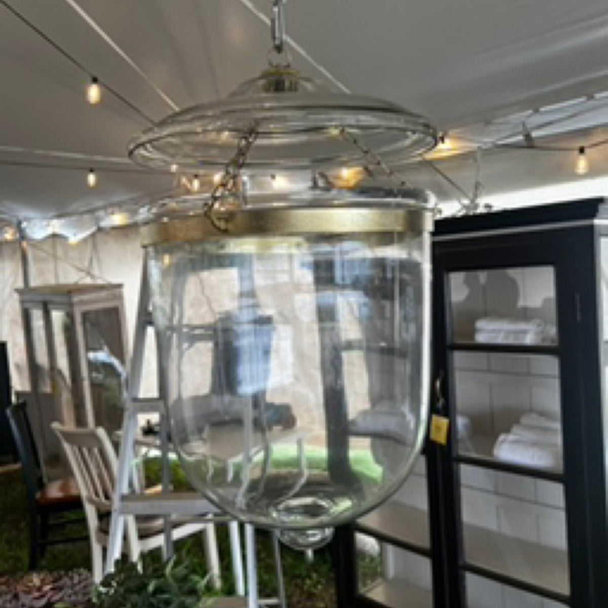 Large Clear Glass Lantern Light by Studio Vastu