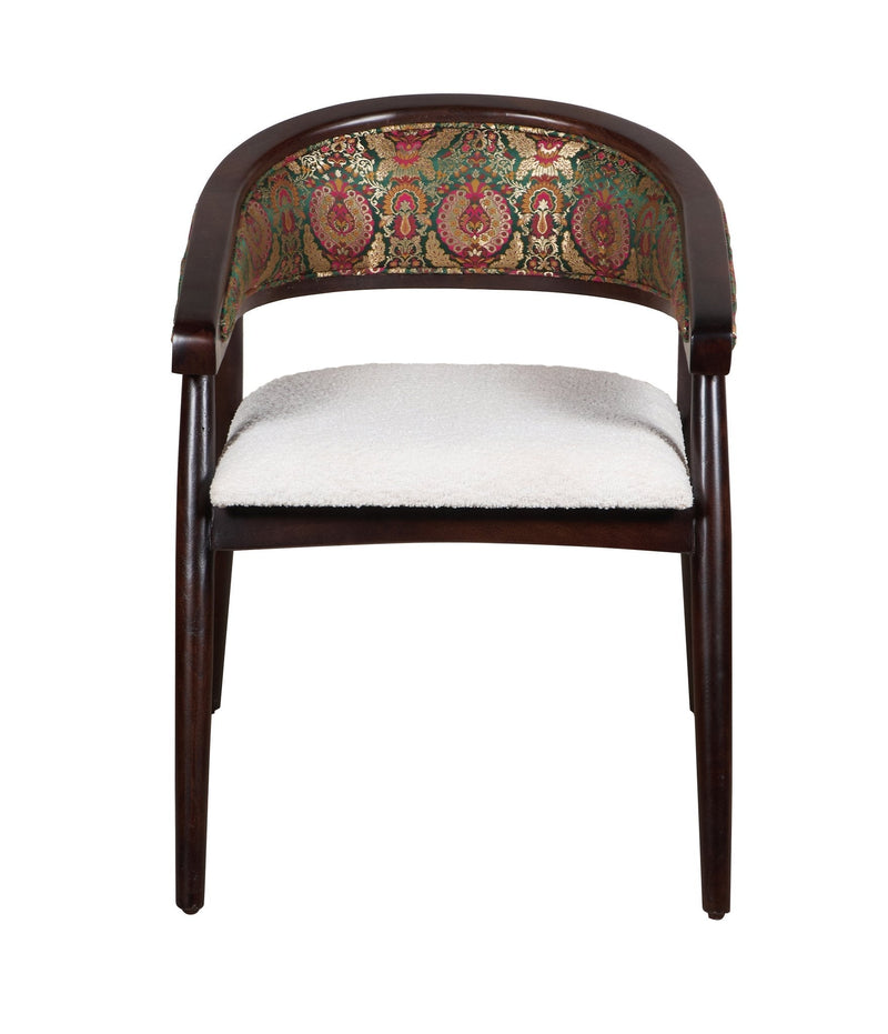Mango Wood Bouclé and Tapestry Chair by Studio Vastu