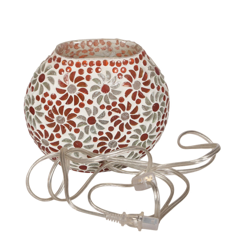 Mosaic Floral Glass Globe Lamp by Studio Vastu