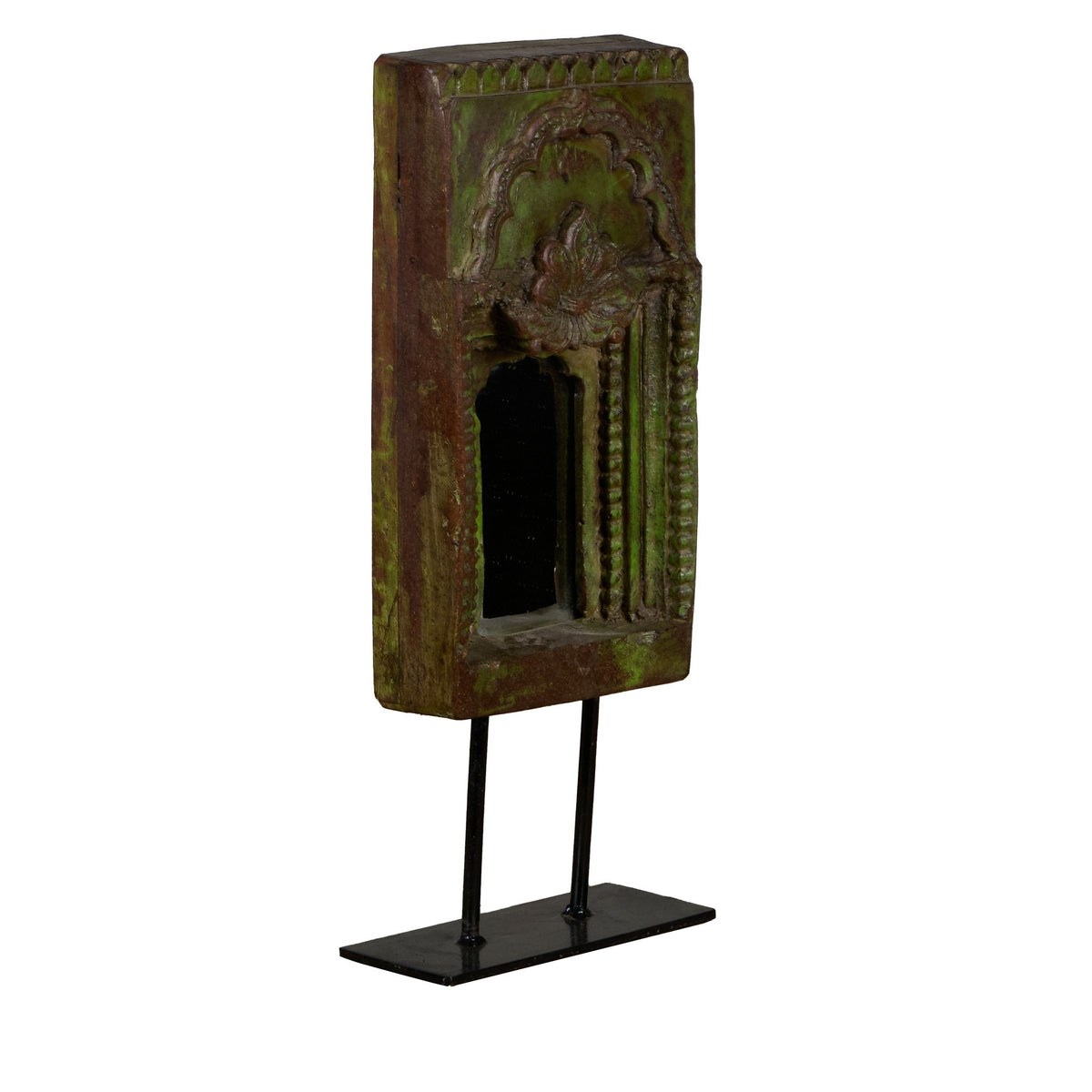 Moss Green Vintage Jharokha-Style Accent Mirrored Accent Set by Studio Vastu