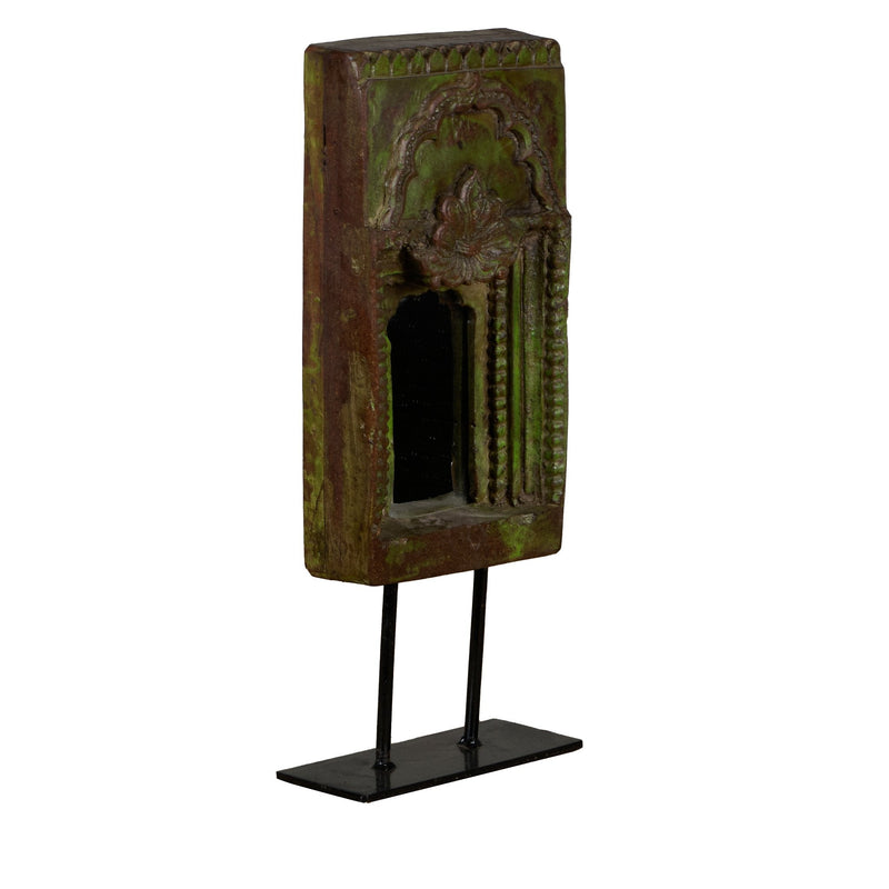 Moss Green Vintage Jharokha-Style Accent Mirrored Accent Set by Studio Vastu