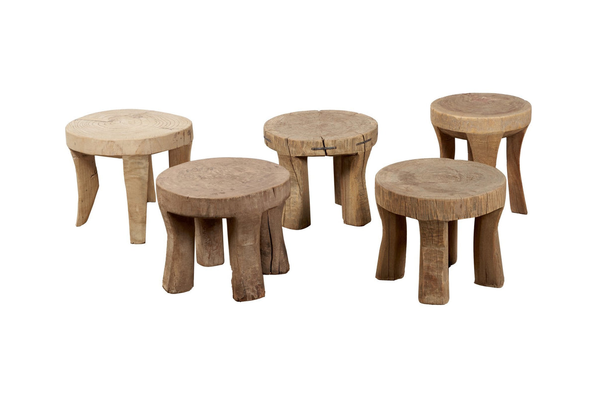 Nagaland Vintage Wood Stool by Studio Vastu