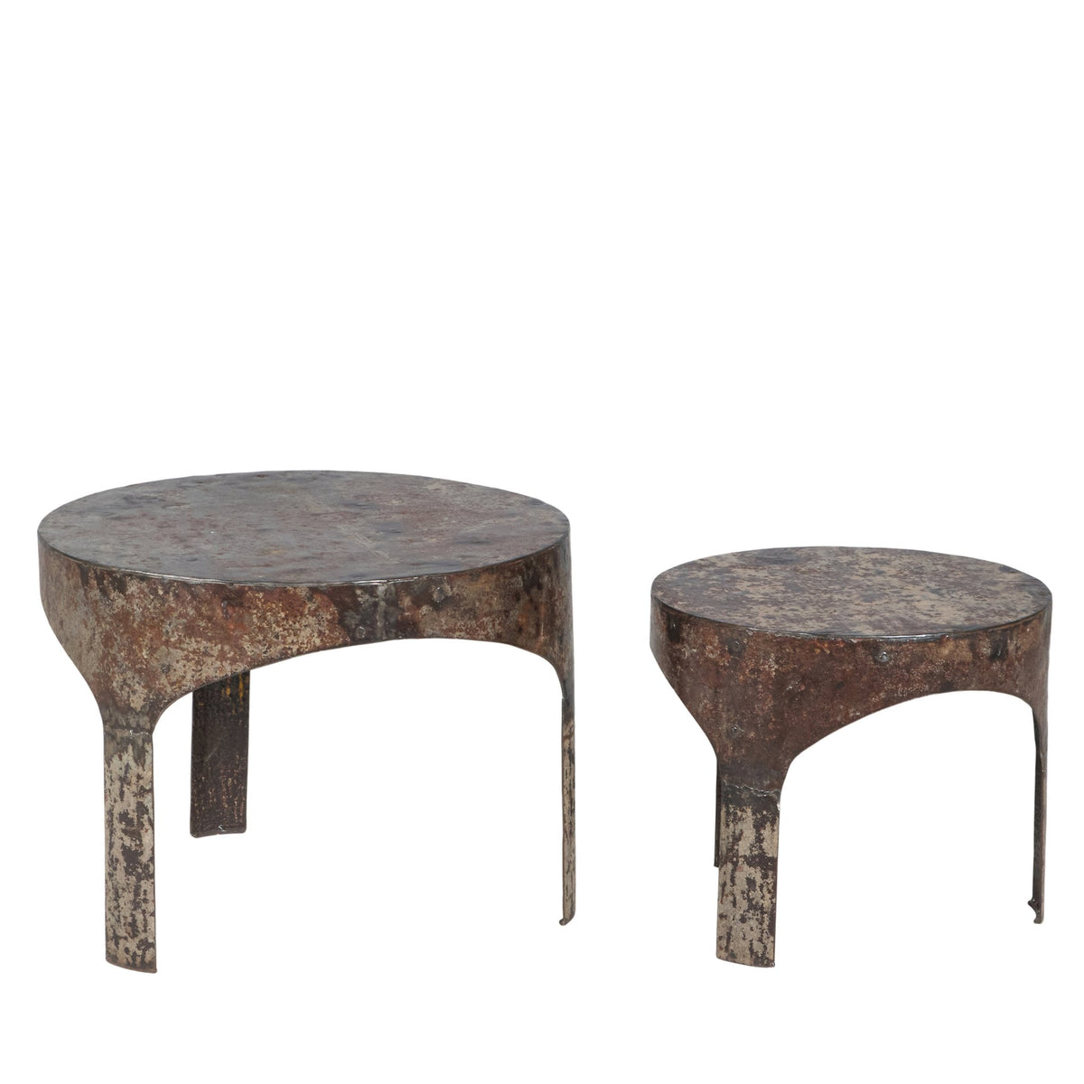 Patinated Iron Nesting Side Tables by Studio Vastu