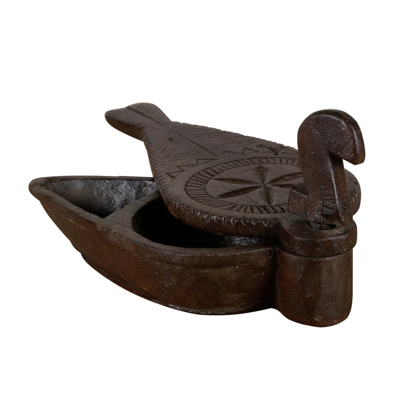Peacock Motif Timber Tika Box by Studio Vastu