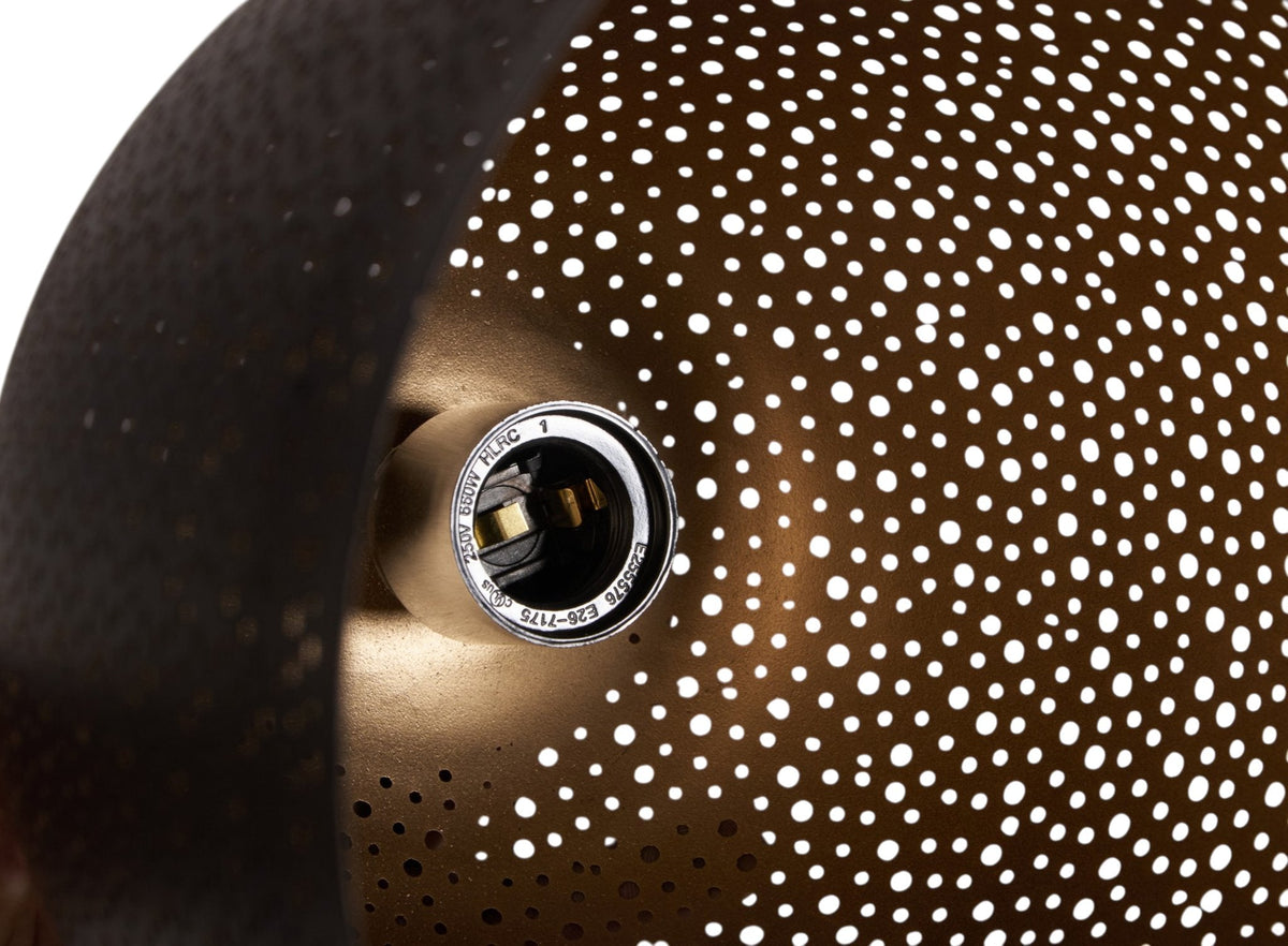 Perforated Iron Dome Pendant Light by Studio Vastu