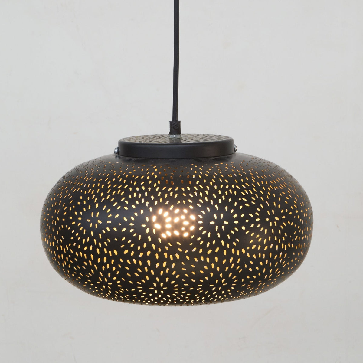 Perforated Steel Gold-Lined Pendant by Studio Vastu