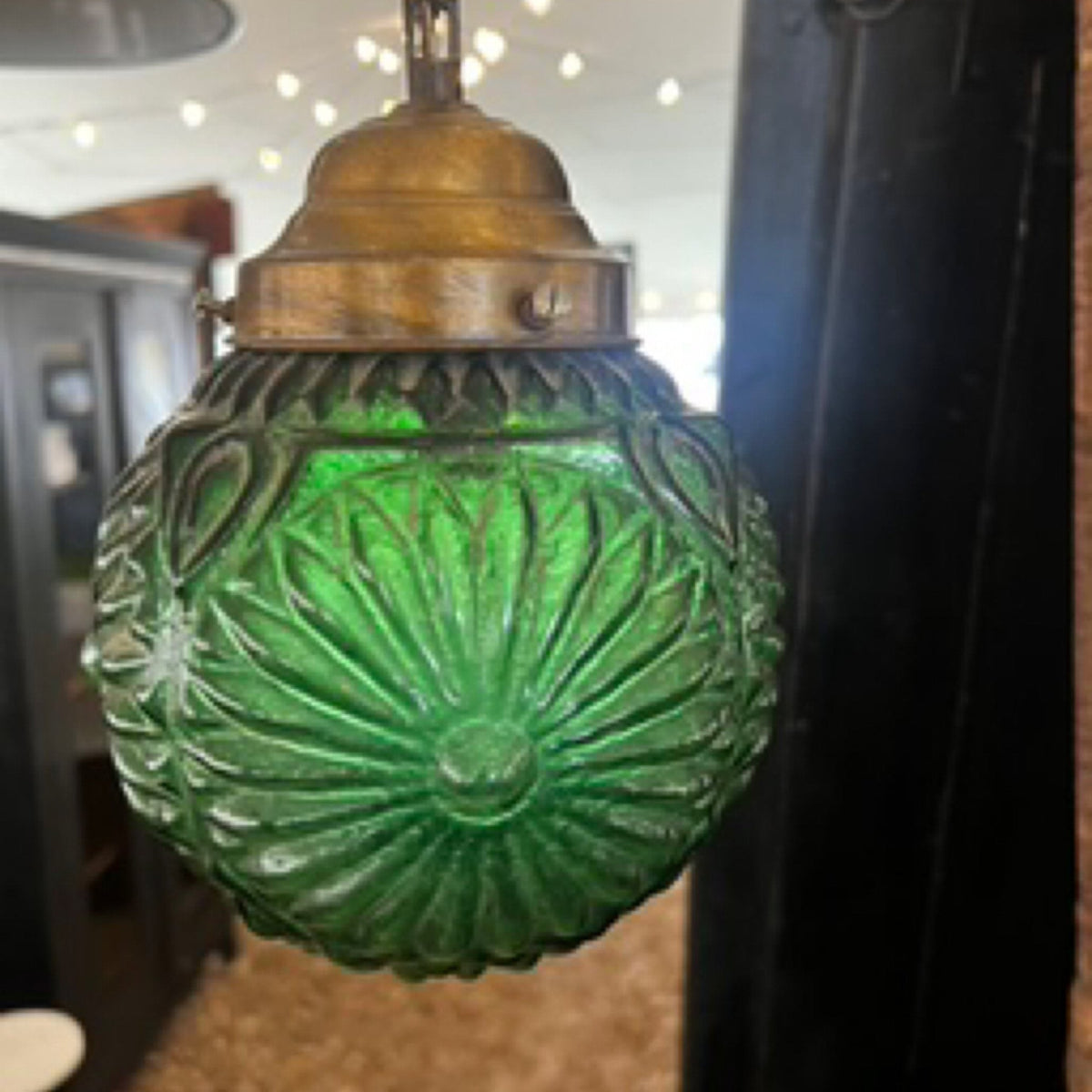 Pressed Glass and Brass Globe Pendant by Studio Vastu