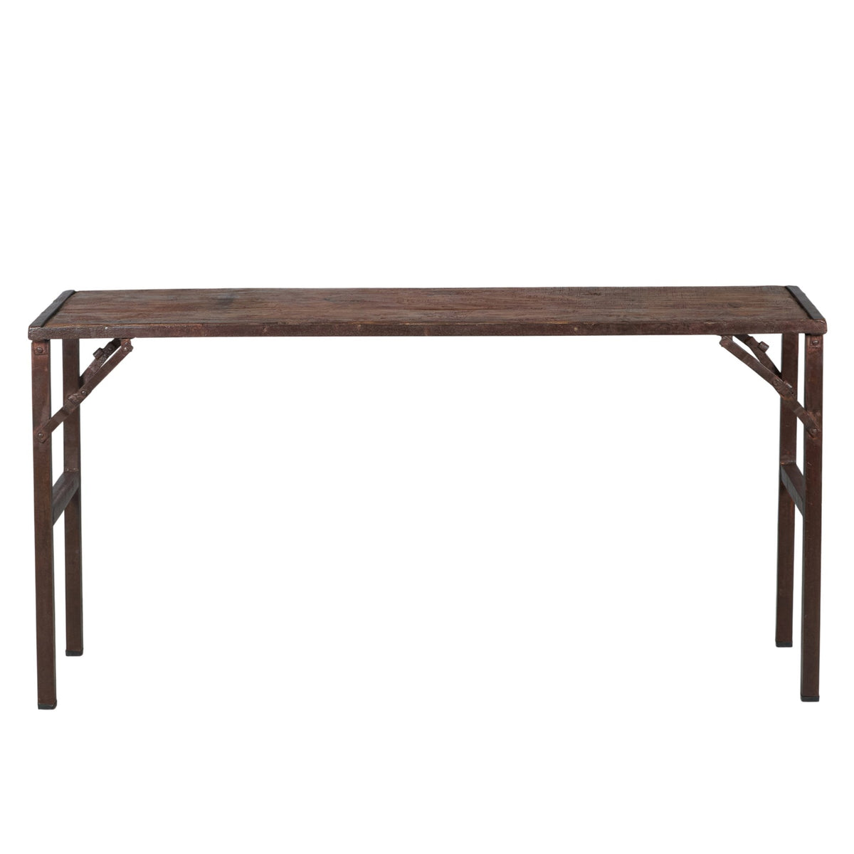Reclaimed Wood & Iron Folding Console by Studio Vastu