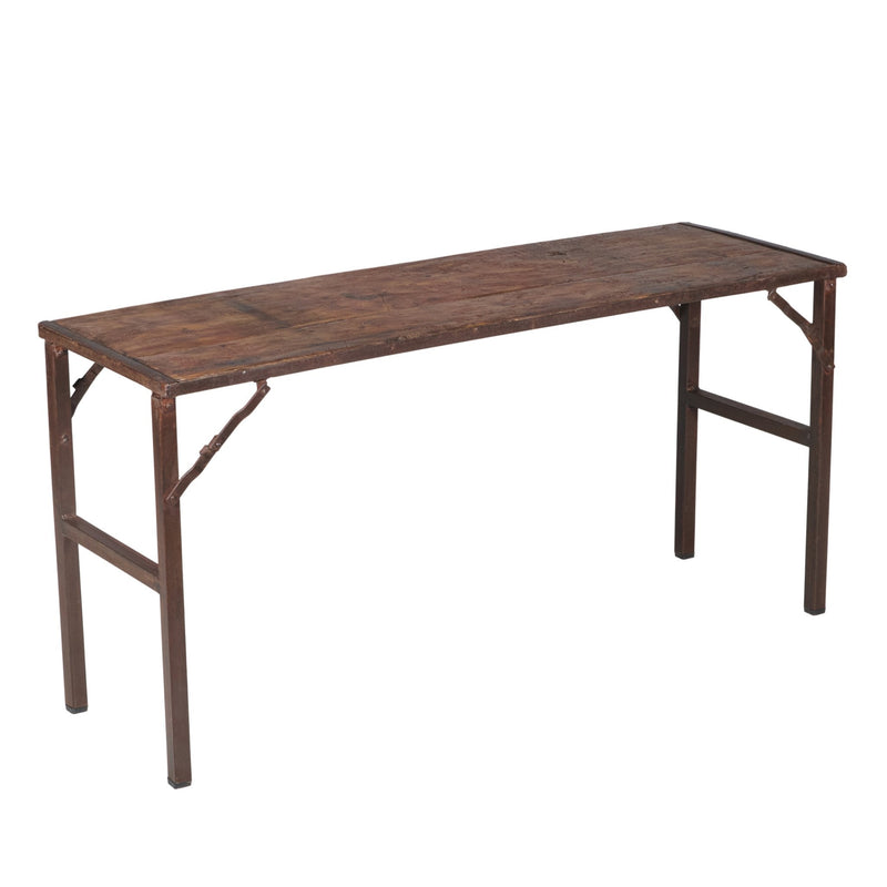 Reclaimed Wood & Iron Folding Console by Studio Vastu