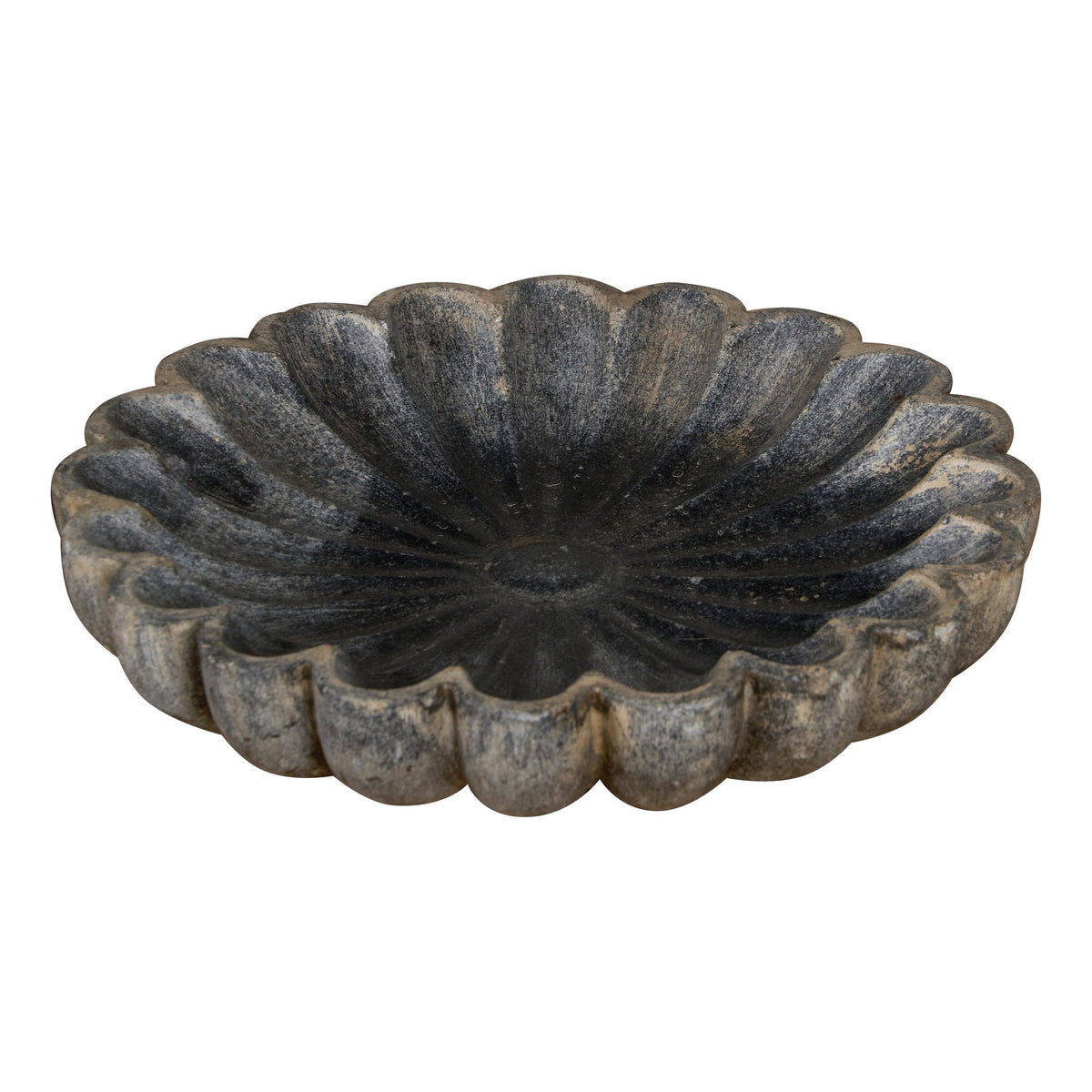 Scalloped Marble Lotus Bowl by Studio Vastu