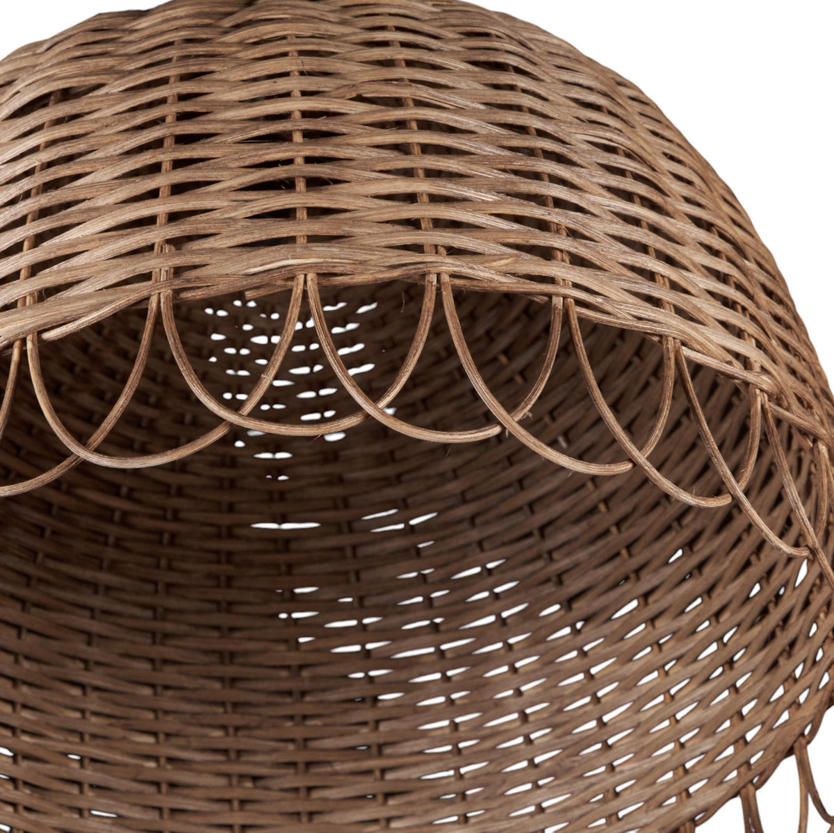 Scalloped Rattan Dome Pendant Light by Studio Vastu