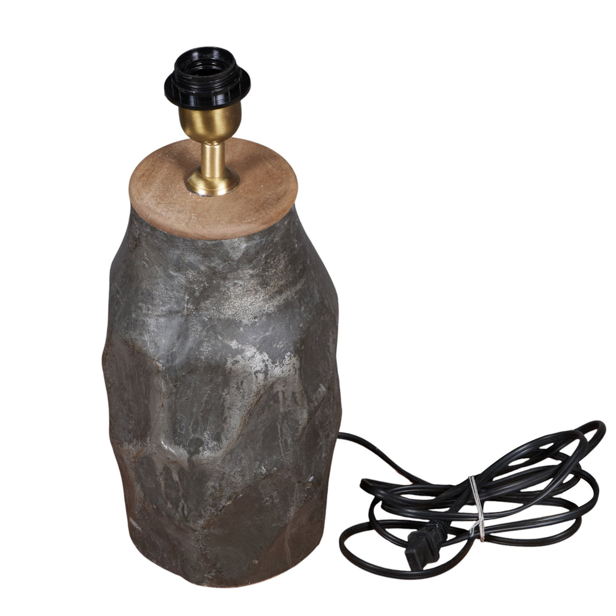Sculpted Papier-Mâché and Mango Wood Table Lamp by Studio Vastu