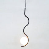 Serpentine Black Metal Opal Globe Pendant by Studio Vastu