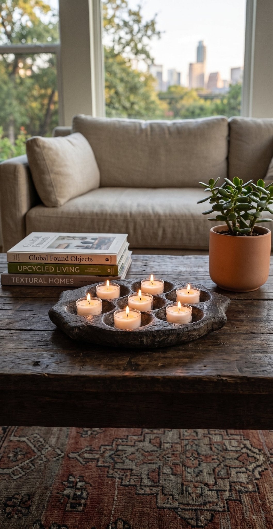 Stone Votive Oil Lamp Tray by Studio Vastu
