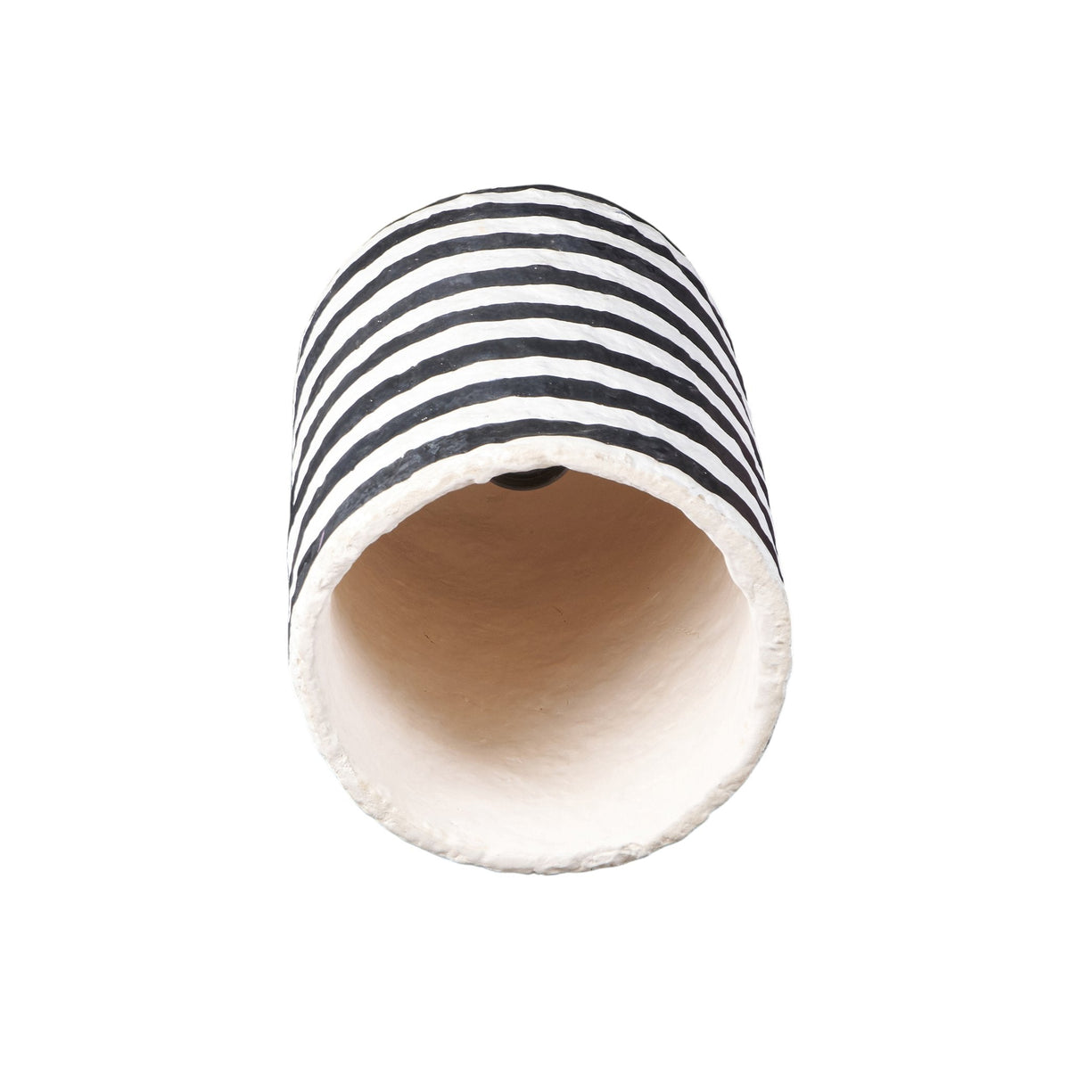 Striped Paper Mache Cylinder Pendant by Studio Vastu