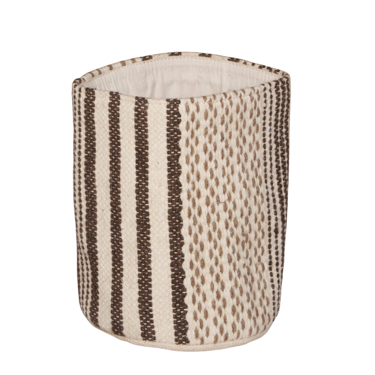 Striped Wool and Cotton Basket by Studio Vastu