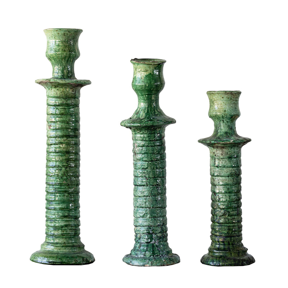Tamegroute Green Clay Candle Stand by Studio Vastu