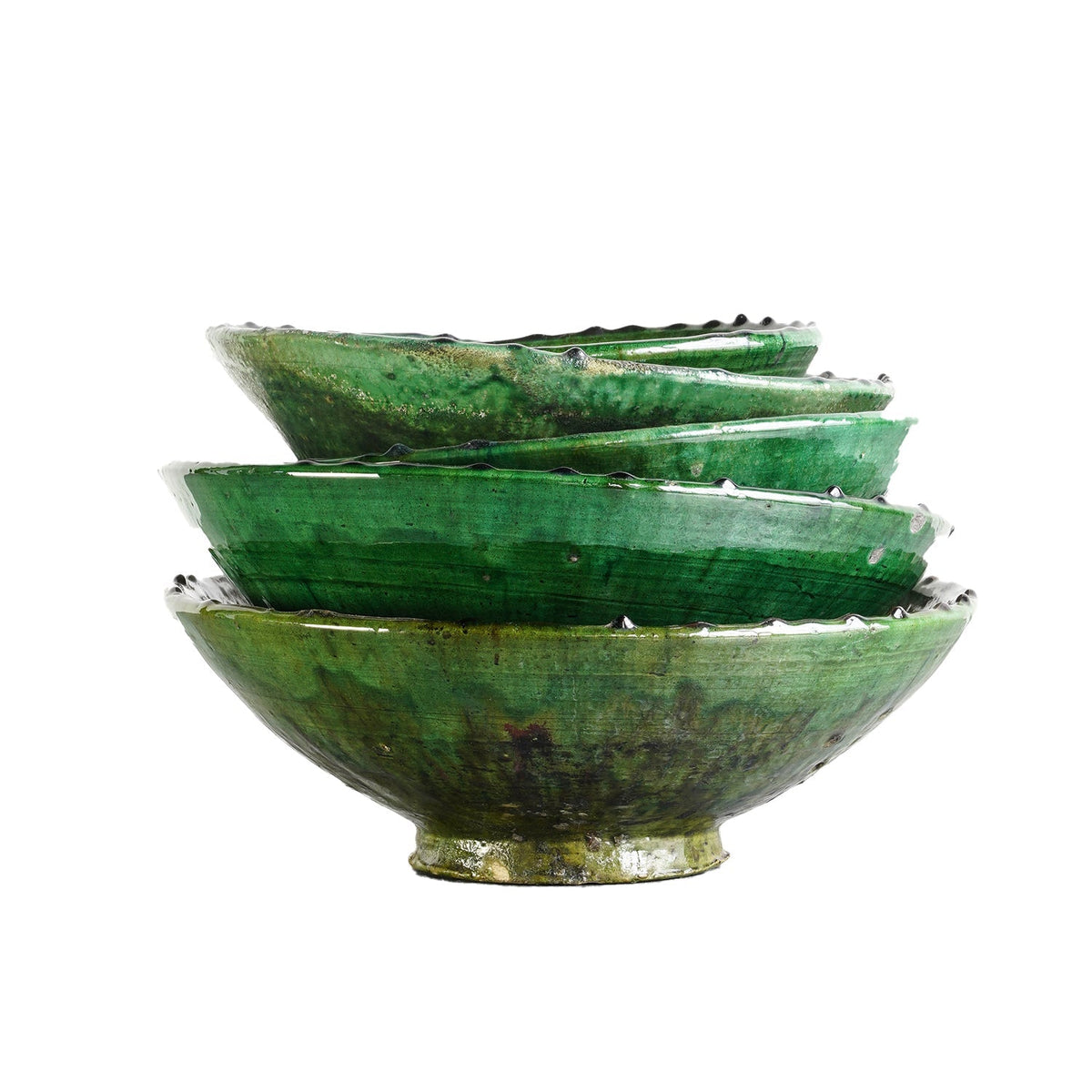 Tamegroute Green Large Compote Bowl by Studio Vastu