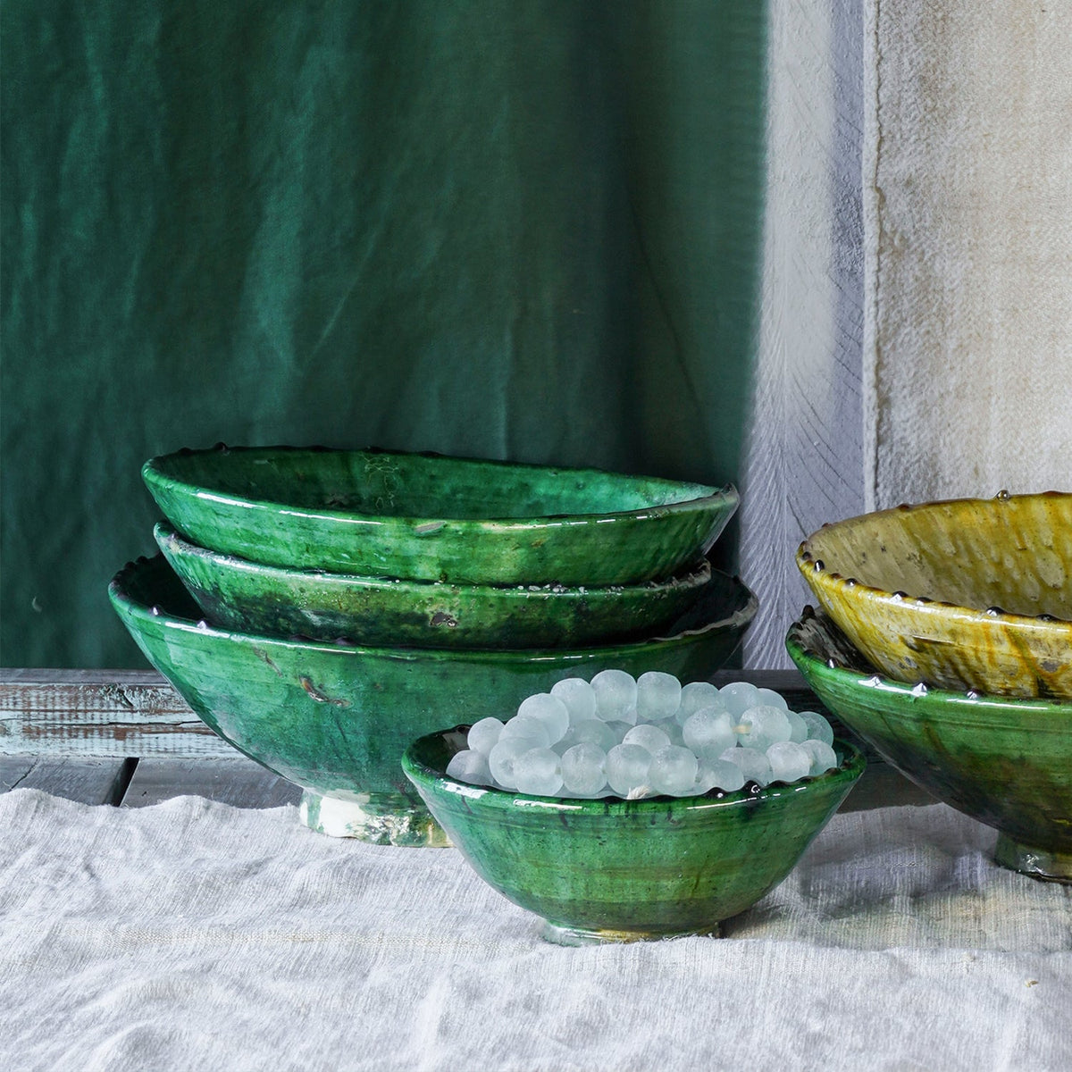 Tamegroute Green Large Compote Bowl by Studio Vastu