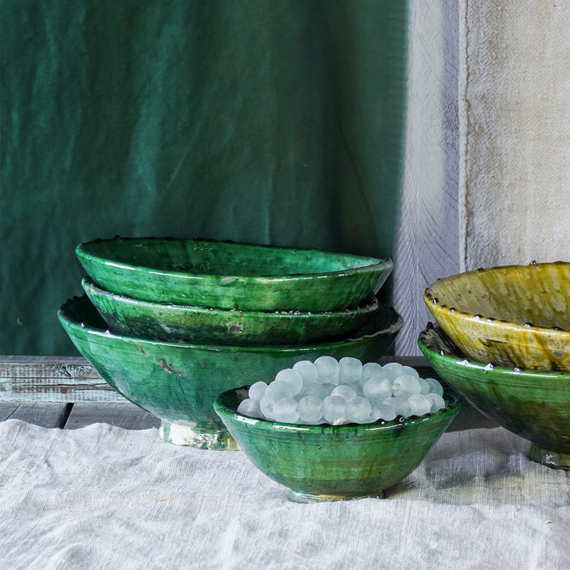 Tamegroute Green Large Compote Bowl by Studio Vastu