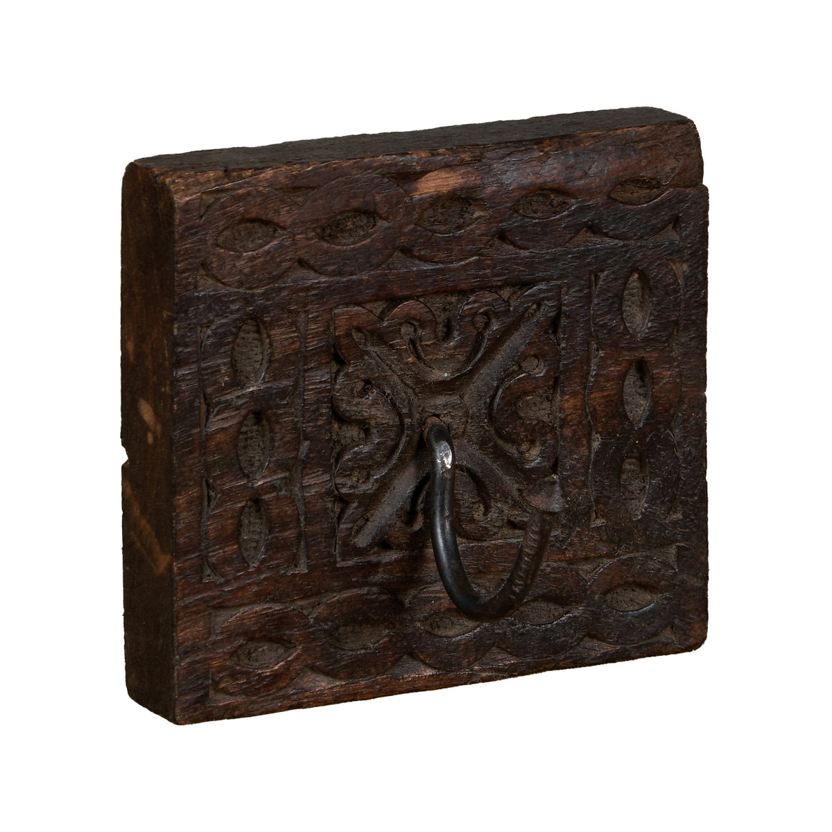 Teak and Iron Wall Hook Set by Studio Vastu