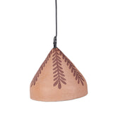 Terracotta Botanical Paper Mache Pendant Light by Studio Vastu