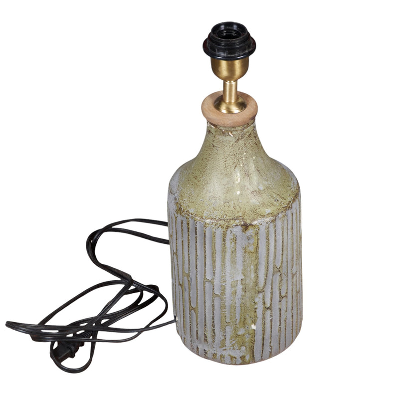 Textured Fluted Paper Mache Table Lamp by Studio Vastu