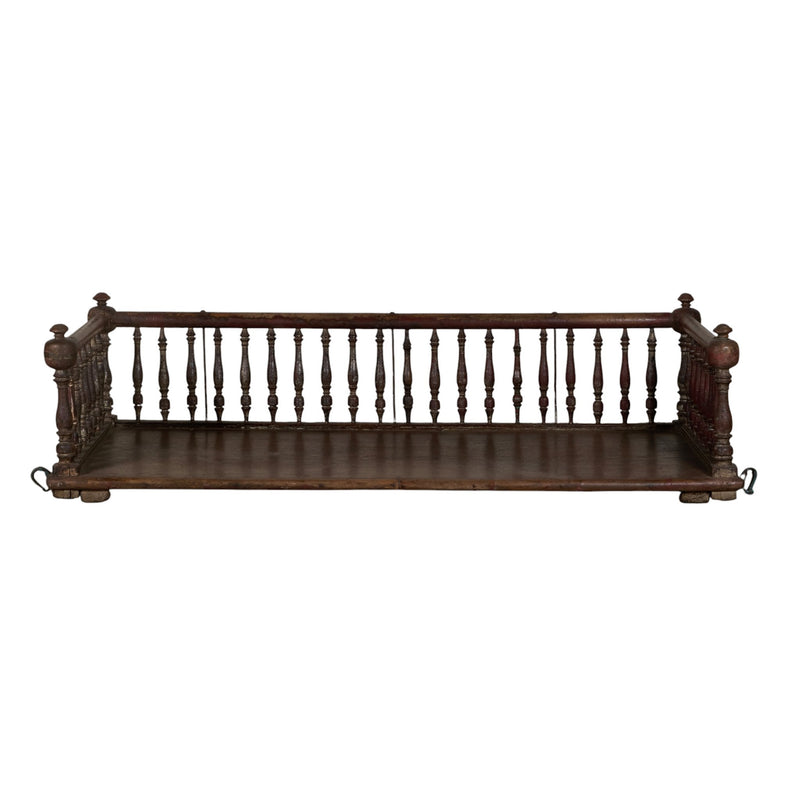 Turned Spindle Indian Wood Jhula Swing by Studio Vastu